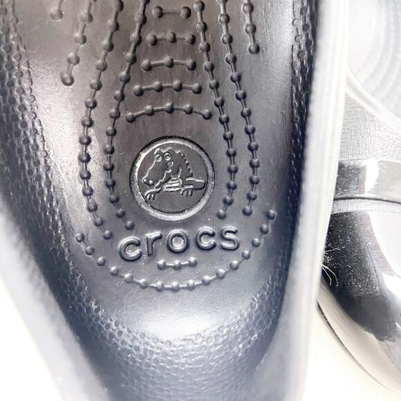 Crocs 7 Women's Black Cap Toe Slip On Flat Heel Casual Ballet Shoes - Picture 8 of 11